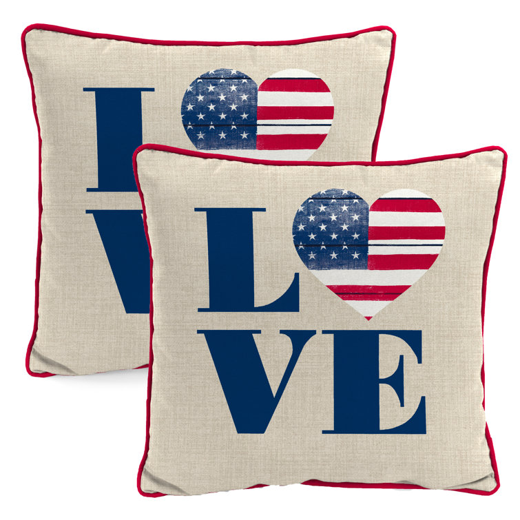 Patriotic outdoor hotsell throw pillows